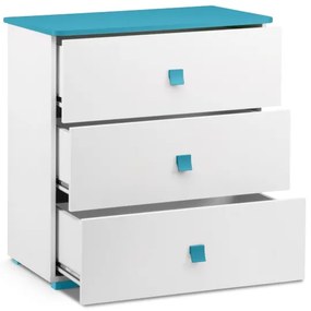 Szekrény PABIS 87x83 cm fehér/kék