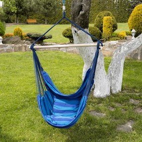 Függő hintafotel állvány nélkül, kék, NIKOLO NEW