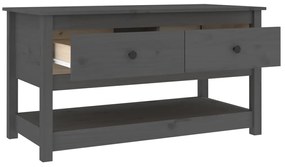 Szürke tömör fenyőfa dohányzóasztal 102 x 49 x 55 cm