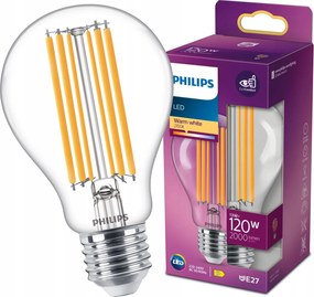 Led izzó Philips E27 13W 120W 2000lm 2700K Meleg Dekoratív Filament