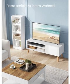 TV szekrény ajtóval és polcokkal, fehér 120x40x49cm