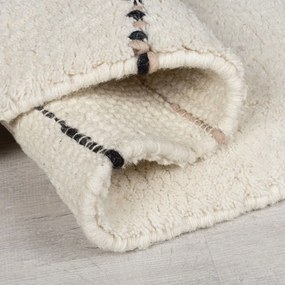 Krémszínű kézi szövésű gyapjú szőnyeg 120x170 cm Dottie Linear – Flair Rugs