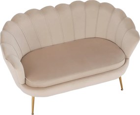 Pad Art-deco stílusban, bézs Velvet anyag/gold chróm-arany, NOBLIN