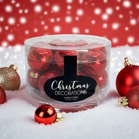 Piros üveg karácsonyi gömb szett 16*3cm