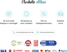 Fehér függőfotel KOKON állvány nélkül, zöld-fehér párna