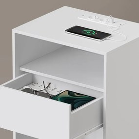 LUCIANO éjjeli szekrény töltési funkcióval, 35x45x58,3 cm, fehér Vasagle