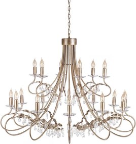 Klasszikus ezüst-arany kristály csillár elegáns nappaliba – Elstead Lighting CHRISTINA CRT18-SIL-GOLD