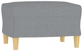 világosszürke szövet kanapéfotel lábtartóval 60 cm
