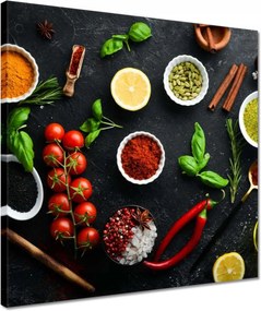 Vászonkép 40x40 Különböző fűszerek készlet
