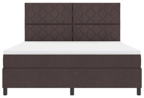 Rugós ágy matraccal és LED - sötétbarna - 180 x 200 cm szövet.