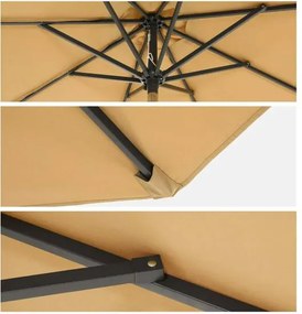 Kerti napernyő, upf 50+, napernyő, 30°-ban dönthető, 3 m, taupe