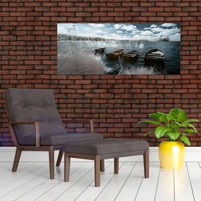 Kép - Fa csónak a tón (120x50 cm)