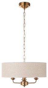 Endon 110723 - Csillár láncon HIGHCLERE 3xE14/40W/230V bézs/réz