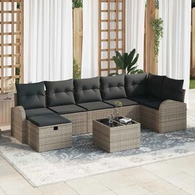 Kerti Kanapé Szett 8 pcs Szürke 289 x 124 x 85 cm Poli rattan