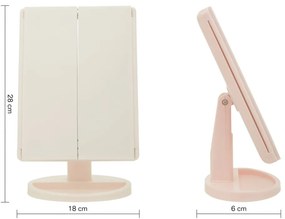 Kozmetikai tükör világítással 18x28 cm Cassini – Premier Housewares