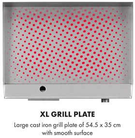 Klarstein Grillmeile 3000G, elektromos grill, 3000 W, grill lap, 54,5 x 35 cm, sima