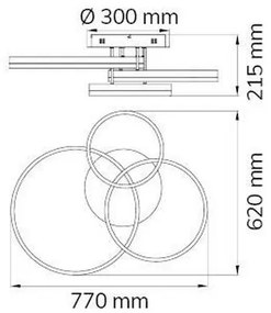 Wofi 9822.03.88.9000 - LED Dimmelhető felületre szerelhető csillár VAASA LED/58W/230V