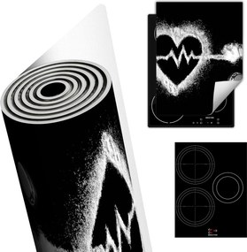 Tűzhelyvédő Szőnyeg Asztali Dekoráció 40x52 fekete szív