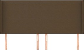 sötétbarna szövet fejtámla szárnyakkal 163x16x118/128 cm