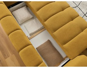 Mustársárga kinyitható-tárolóhelyes kanapé 251 cm Fuji – Bobochic Paris