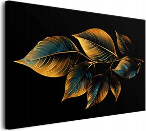 Vászonkép falikép hálószoba dekoráció arany levelek 80x120