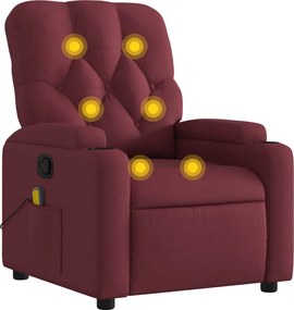 vidaXL bordó dönthető szövet masszázsfotel