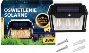 Napelemes kerti utcai lámpa Led kültéri fali lámpa érzékelővel