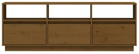 mézbarna tömör fenyőfa TV-szekrény 140x37x50 cm