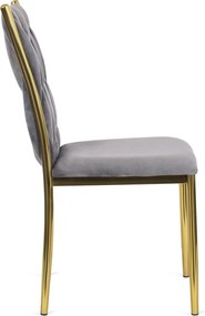 Fonott bársony szék szürke színben, DAN