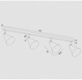 Argon 1805 - Spotlámpa LUCINDA 4xE14/7W/230V fekete/arany