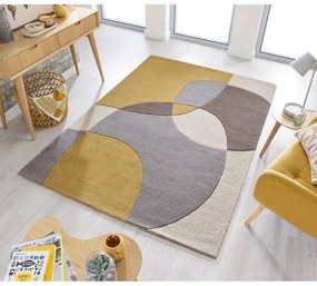 Okkersárga gyapjú szőnyeg 170x120 cm Glow - Flair Rugs