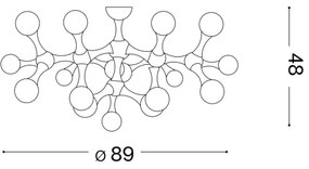 Ideal Lux - LED Felületre szerelhető csillár NODINO 15xG9/15W/230V fehér