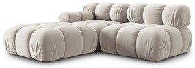 Bézs bársony moduláris kanapé 282 cm Bellis – Micadoni