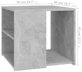 betonszürke szerelt fa kisasztal 50 x 50 x 45 cm