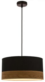 Csillár zsinóron PORTO 1xE27/60W/230V fekete/barna