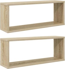 vidaXL 2 db sonoma tölgy szerelt fa négyszögű fali polc 60x15x23 cm