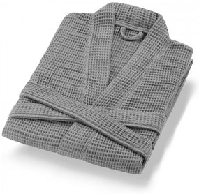 Szürke pamut fürdőköpeny L Mia Waffle - Foutastic