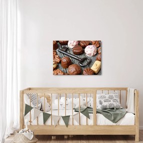 Csokoládé és a kulcs képe (70x50 cm)