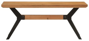 tömör akácfa és acél étkezőpad 110x40x46 cm