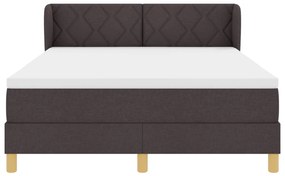 Boxspring Ágy Matraccal - Sötétbarna, 140x190 cm, Kárpit