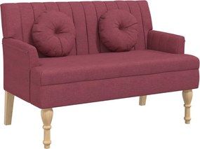 vidaXL bordó szövetpad párnákkal 113x64,5x75,5 cm
