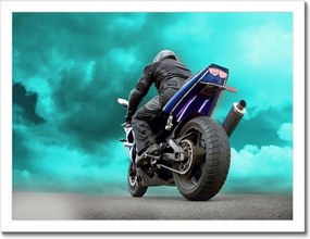 Poszterek keretben 40x30 Kék versenyautó