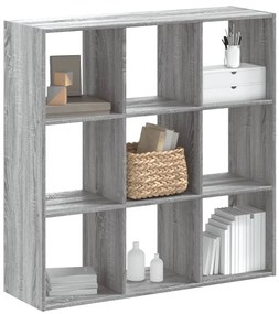 szürke sonoma színű szerelt fa könyvespolc 102 x 32 x 102 cm