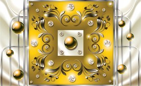 Fotótapéta Arany gömbök Absztrakt Kompozíció Design 208x146 alap +ragasztó