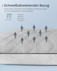 SONGMICS HOME párna, kétoldalas használat, 80 × 80 cm, világos szürke