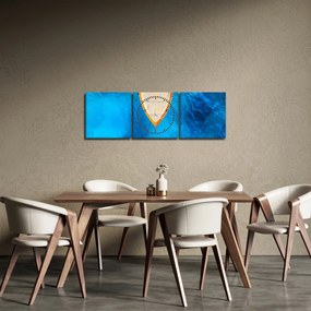 Kép - Nyári hajó (órával) (90x30 cm)