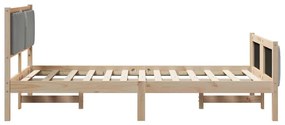 Ágykeret Barna és világosszürke 120 x 190 cm Tömör fenyőfa