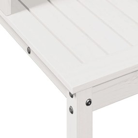 fehér tömör fenyőfa ültetőasztal polccal 108 x 50 x 109,5 cm
