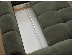 Zöld zsenília kinyitható-tárolóhelyes sarokkanapé (jobb oldali-L alakú) Everest – Bobochic Paris