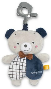 Baby Mix Maci gyerek zenélő plüss játék csipesszelkék, 24 cm